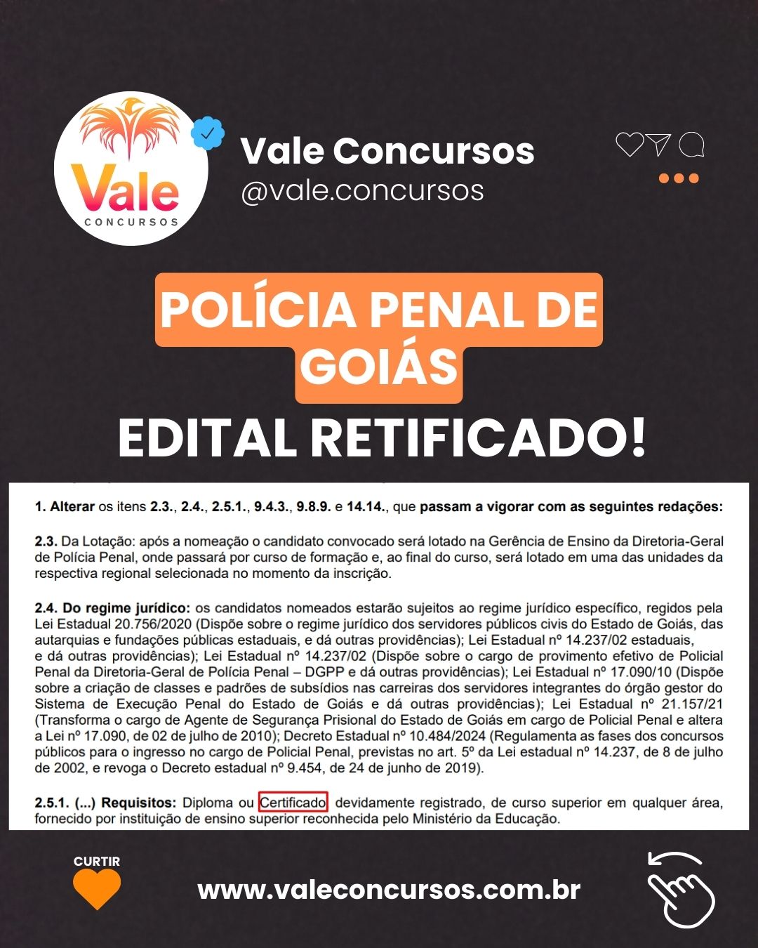 CONCURSO POLÍCIA PENAL GO: EDITAL RETIFICADO!