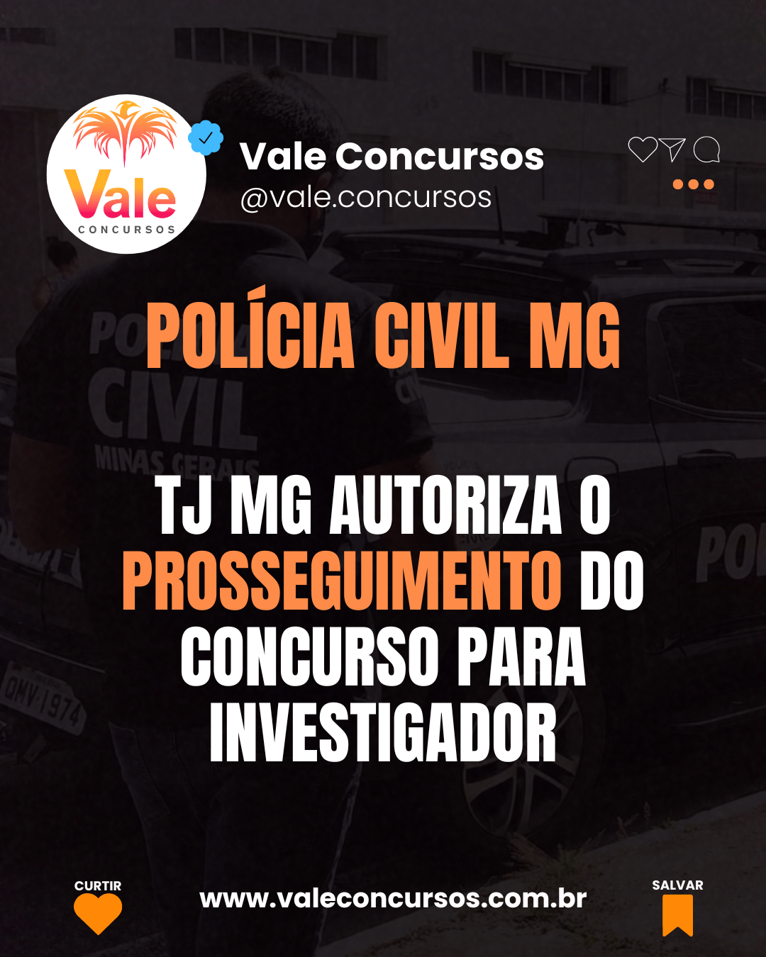 TJMG AUTORIZA PROSSEGUIMENTO DO CONCURSO DA POLÍCIA CIVIL DE MINAS GERAIS PARA O CARGO DE INVESTIGADOR