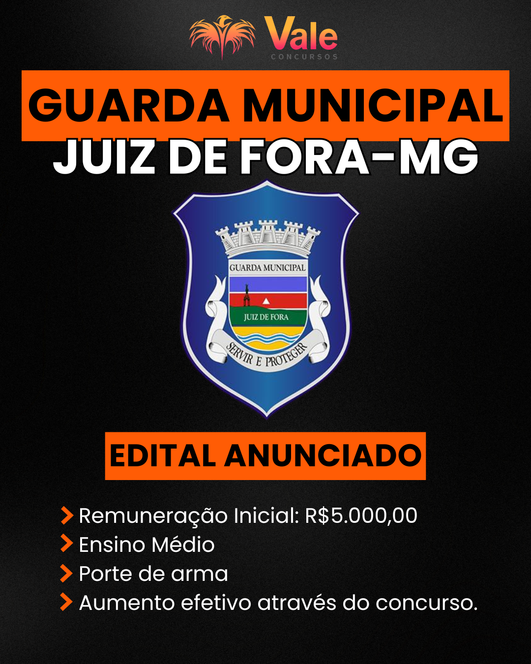 Guarda Municipal de Juiz de Fora-MG: Edital Anunciado