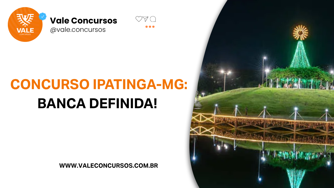 Concurso Ipatinga MG: banca definida; edital com 397 vagas a caminho