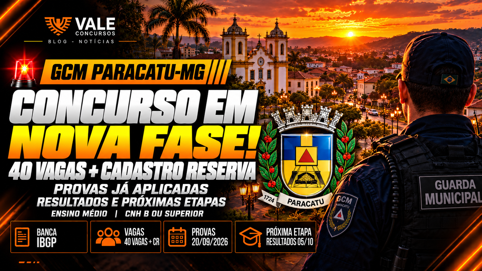 GCM Paracatu/MG — concurso entra em nova fase