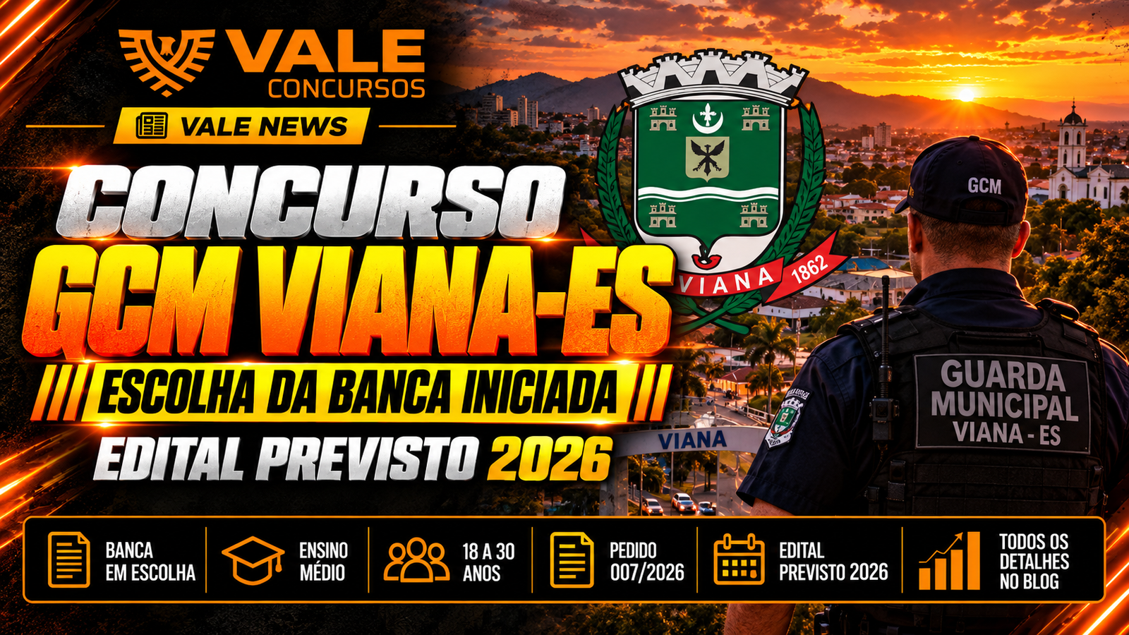 GCM Viana ES: Prefeitura inicia escolha da banca para novo concurso