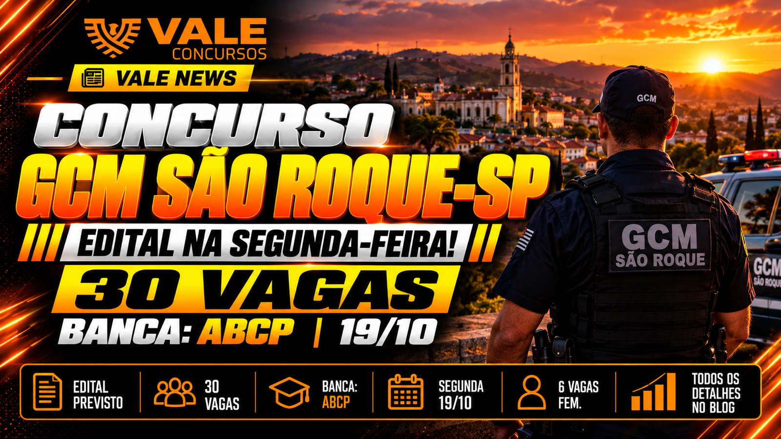 GCM São Roque SP: edital sai na segunda-feira com 30 vagas