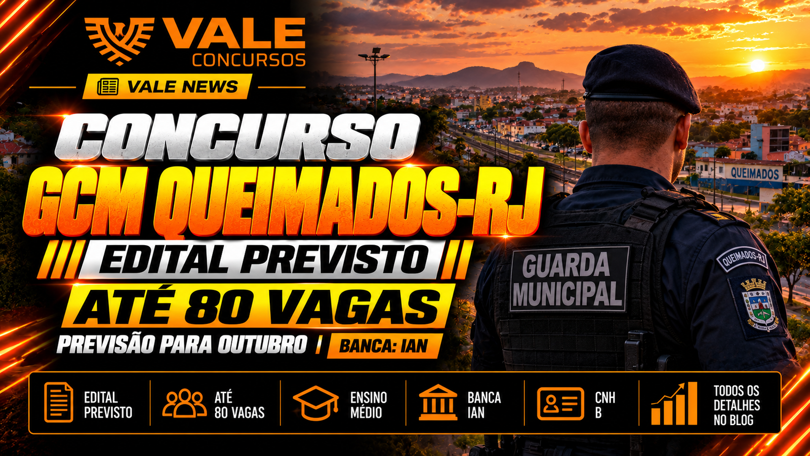 Concurso GCM Queimados RJ: edital pode sair em outubro com até 80 vagass