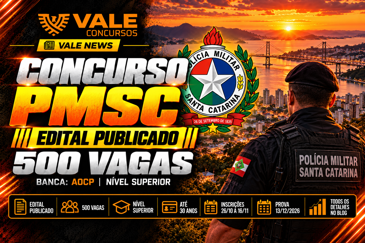 PM SC: edital publicado com 500 vagas para Soldado e salário de R$ 8,5 mil